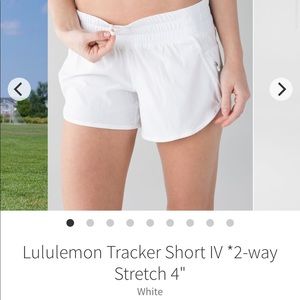 Lululemon tracker shorts 4” white